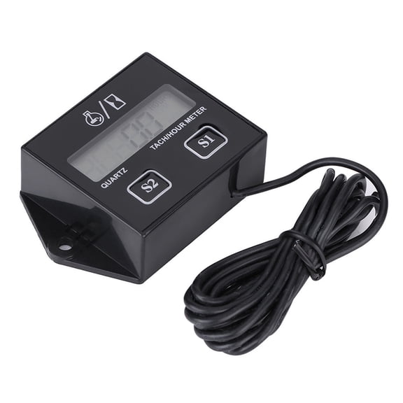 Fugacal LCD Tach Hour Meter Gauge,Tach Hour Gauge,LCD Digital Tachometer Tach/Hour Meter Gauge RPM Tester For 2/4 Stroke Gas Engine Motorcycle