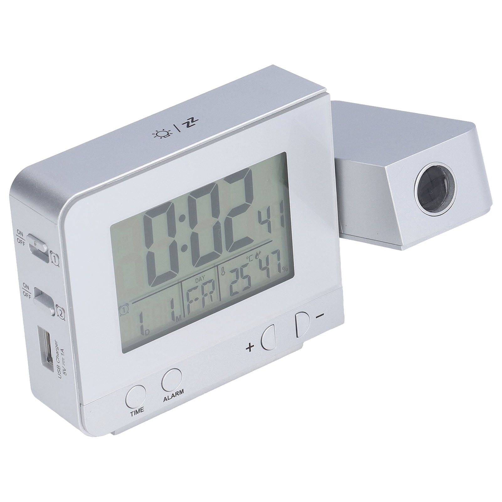 Fugacal Temperature Clock,Projection Alarm Clock Backlit LED USB