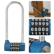 Fugacal Zinc Alloy U-shape Combination Digit Password Code Lock Extra Long Cabinet Door Padlock, Password Lock,U Lock