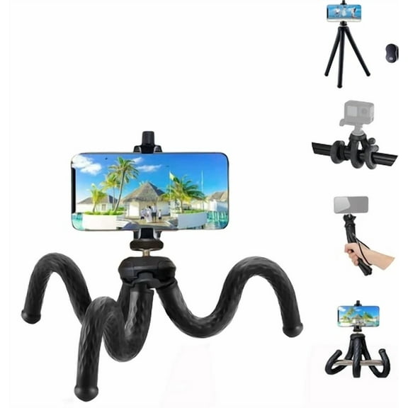 Fugetek Flexible Phone Camera Tripod Stand Holder With Bluetooth Remote, Compact