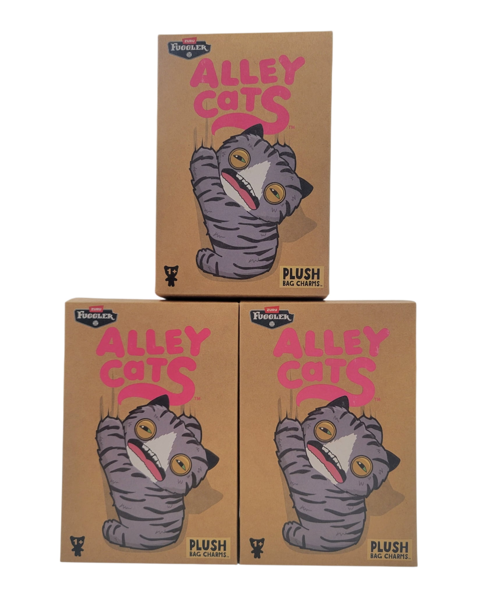 Fuggler Alley Cats Bag Charm Mystery Box 3 Pack Plush Toys
