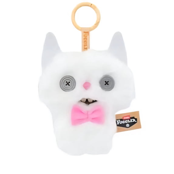 Fuggler Alley Cats Bag Charm Plush Keyring - Cheeze White