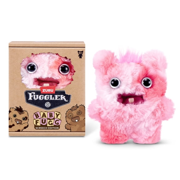 Fuggler Baby Fugg Screech Edition 3.5 Inch Plush Collectible Toy (Screech - Pink) by ZURU Featuring Funny Ugly Monster Design with Mischievous Details, Perfect for Collectors and Fans of Weird Fun