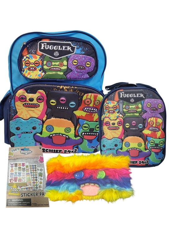 Back to School Bundle - 16" Backpack, Lunch Bag, Oogah Boogah Pencil Case, & Sticker Pad
