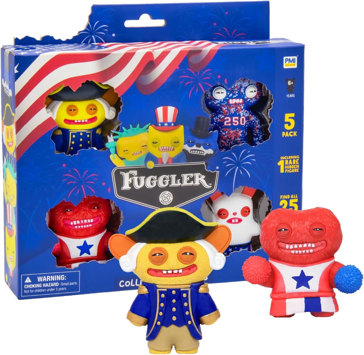 Fuggler USA 250 Anniversary Collectible Figures 5 Pack Deluxe Box