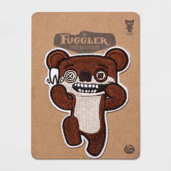 Fuggler Funny Ugly Monster Teddy Bear Iron On Patch - Brown