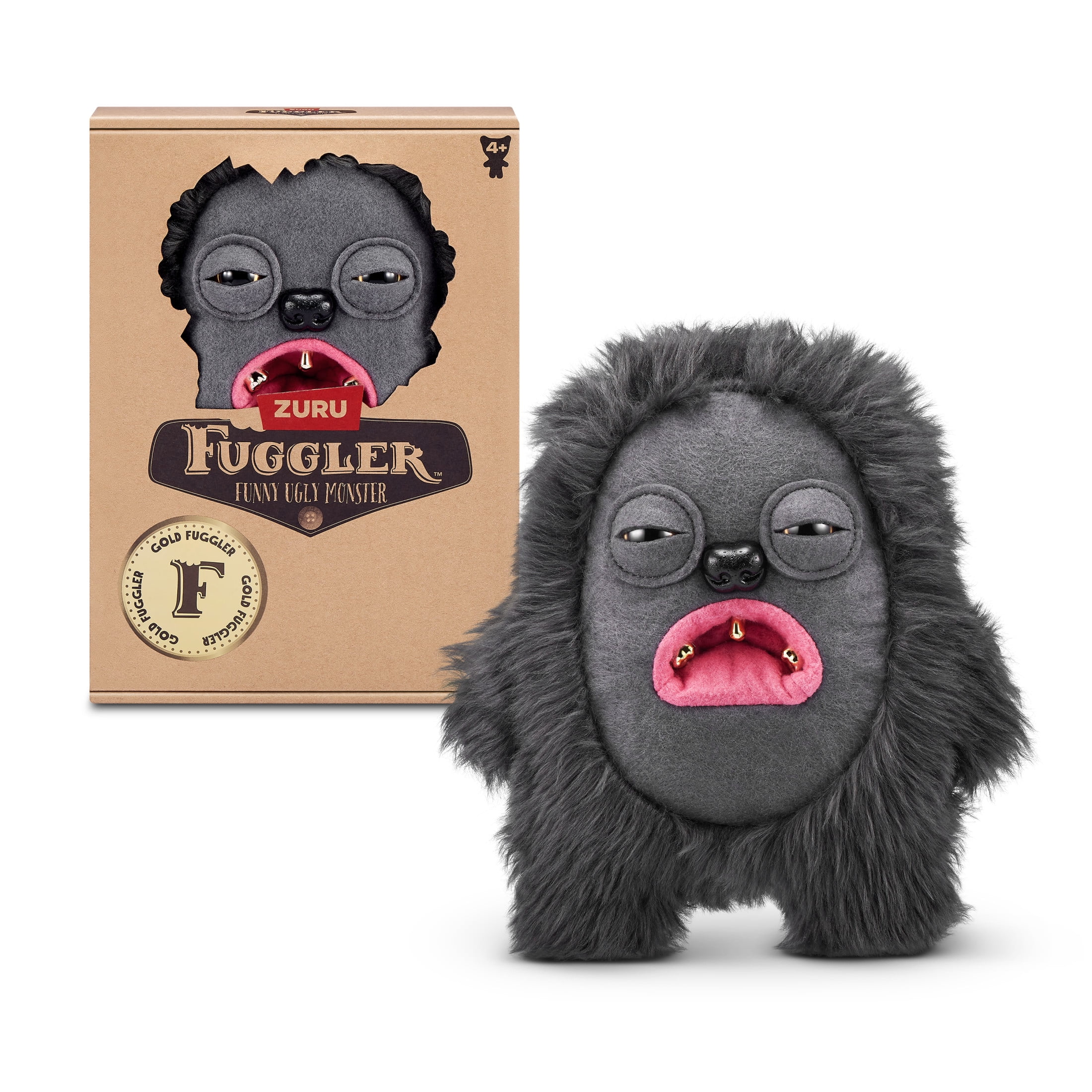 Fuggler Gold Fuggs 9 inch (Hedge Grog), Funny Ugly Monster Soft Plush Collectible Toy by ZURU