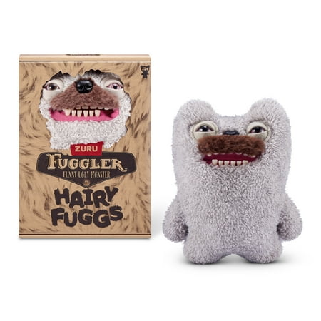 Fuggler Hairy Fuggs 9-inch S1 (Old Tooth - Moustache - Grey) by ZURU - Ugly Monster Plush Toy for Ages 4+
