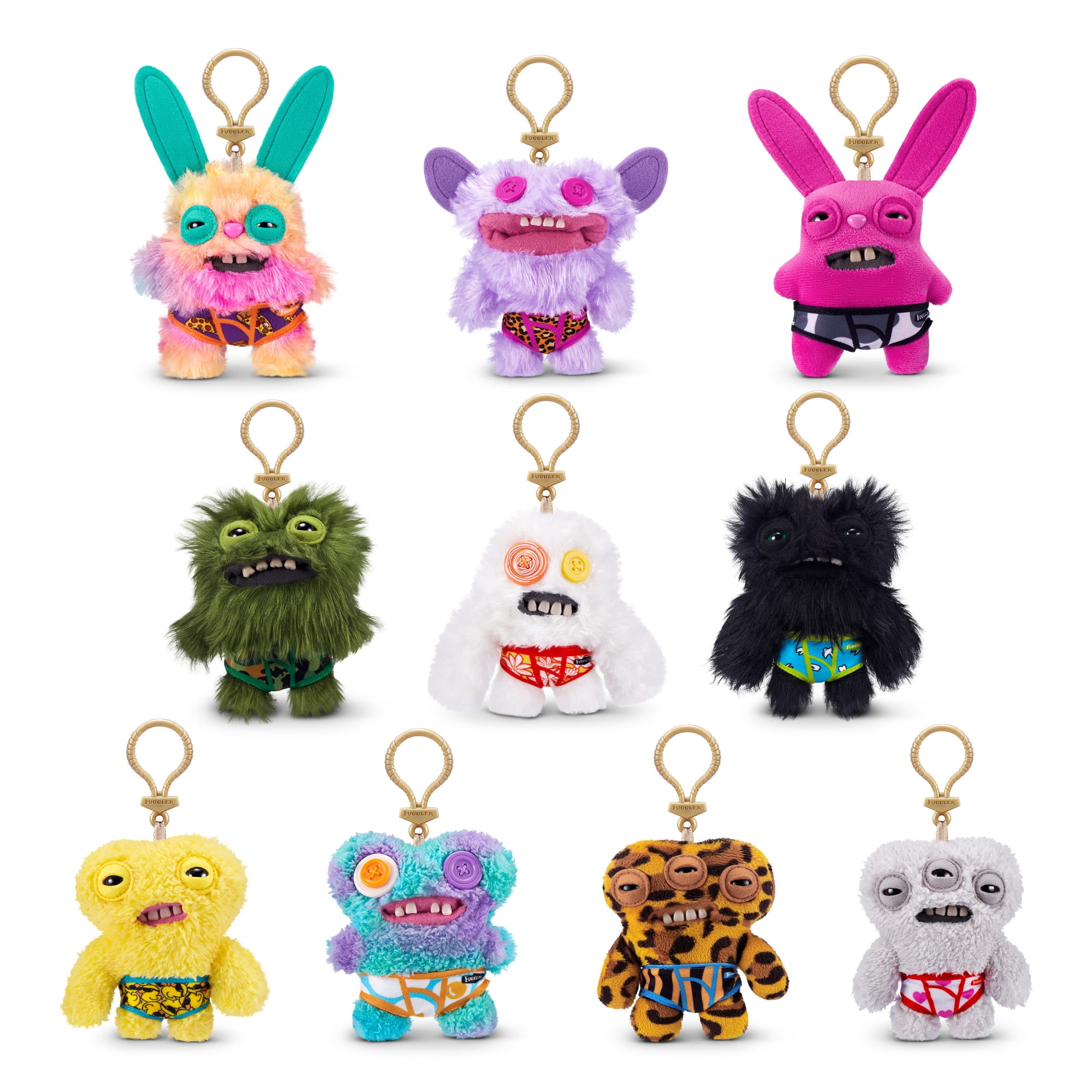 ZURU Fuggler Keyring ぬいぐるみセット Fuggler Key Rings by ZURU Funny Ugly Monster, Plush