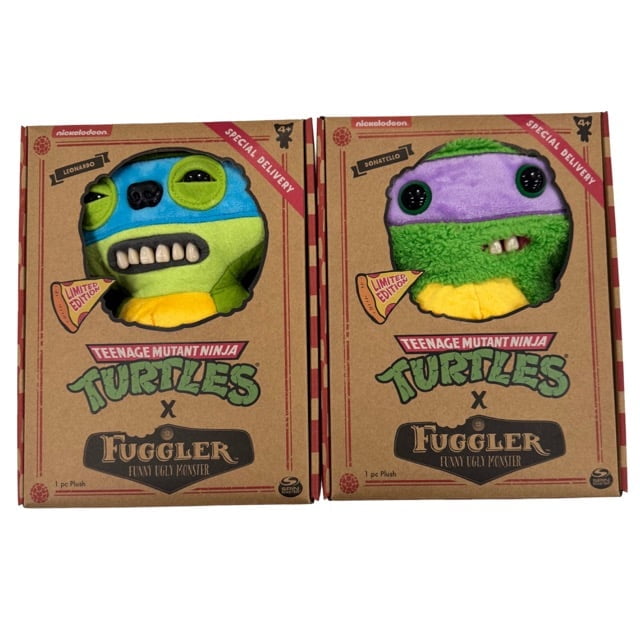 Fuggler Limited Edition Teenage Mutant Ninja Turtle 2 Pack - Leonardo & Donatello - Funny Ugly Monster Plush