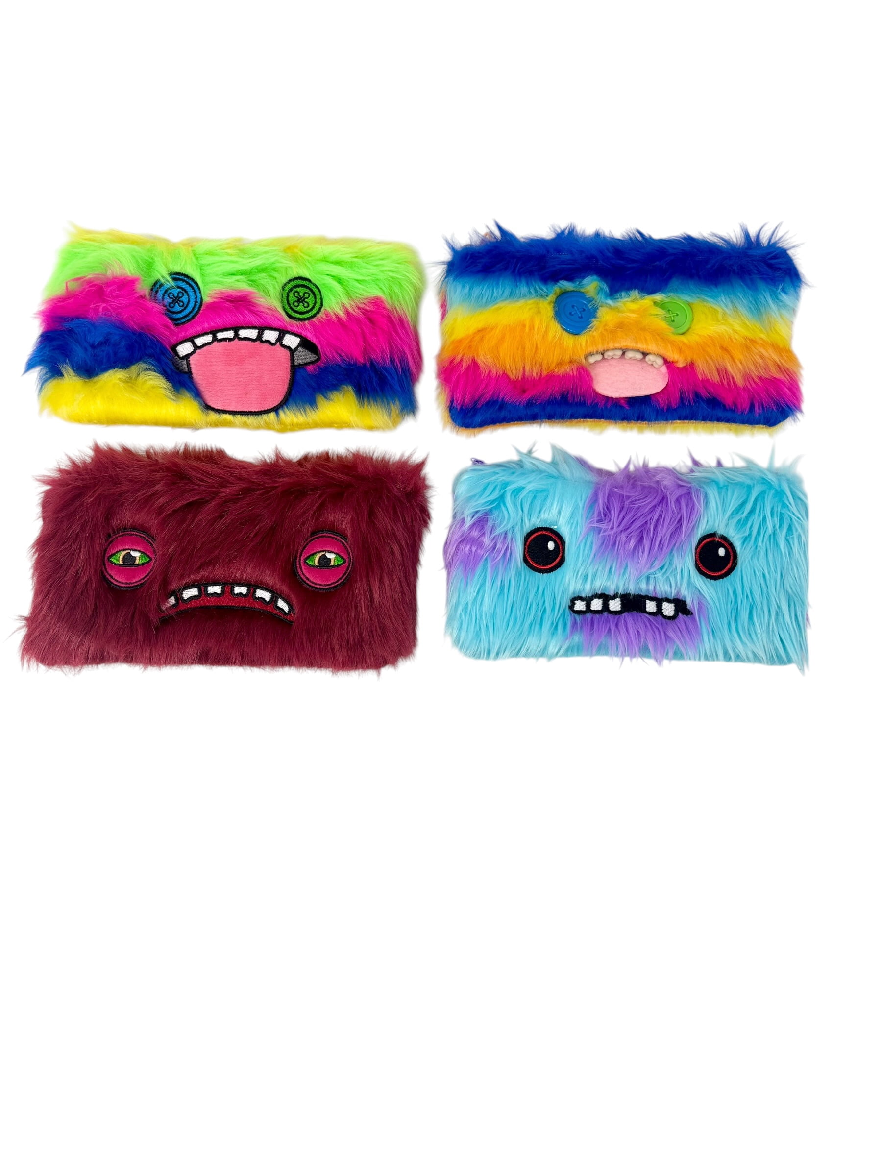 Fuggler Pencil Case 4-Pack – Funny Ugly Monster Zipper Pouches, Durable Multi-Purpose Organizer for Pens, Makeup, Travel Accessories & Desk Storage