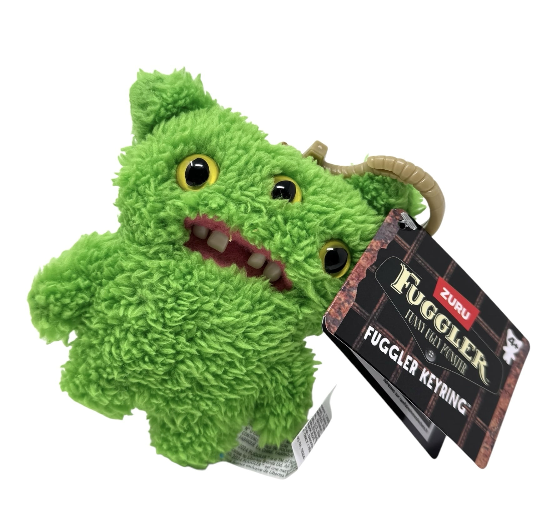 Fuggler Plush Clip-On Keyring Reek-O Funny Ugly Monster Plush Doll Green