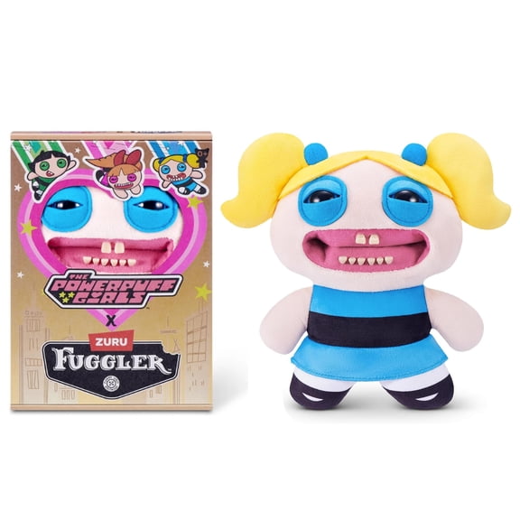 Fuggler Power Puff Girls 9-Inch Licensed (Bubbles) by ZURU - Ugly Monster Plush Toy for All Ages