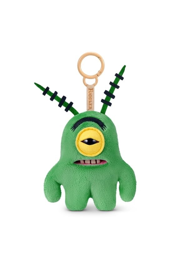 SpongeBob Key Rings 5 inch (Sheldon Plankton), Funny Ugly Monster Plush Keychain by ZURU