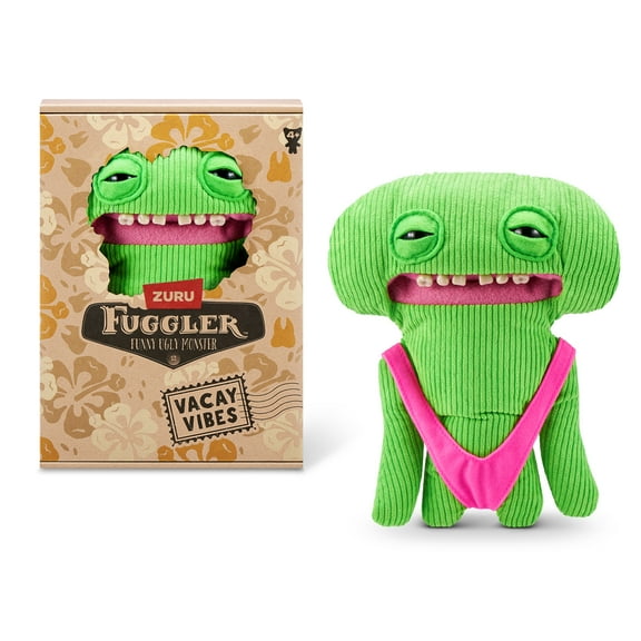 Fuggler Vacay Vibes 9 inch (Smiley O Riley), Funny Ugly Monster Soft Plush Collectible Toy by ZURU