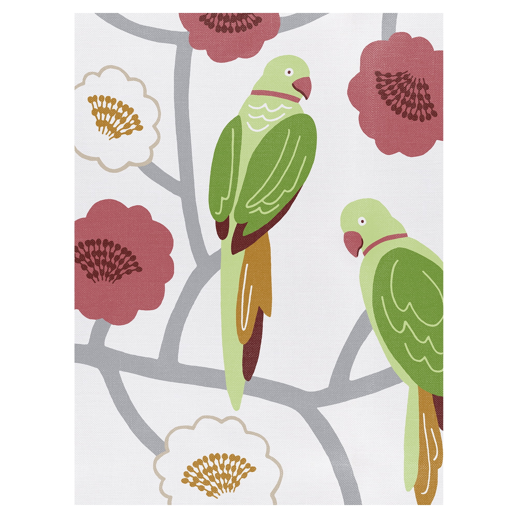 Fuglar Crimson by Kristine Hegre Parrots Canvas Art