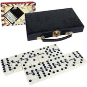 Fugocen Double 6 Dominoes Set with Portable Storage Case, Classic Family Board Game, Gift for Kids and Adults