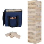 Fugocen Giant Tumble Tower Game, 60pcs Large Wooden Stacking Game Stack to Over 3.2 FT Gifts for Adult Kids
