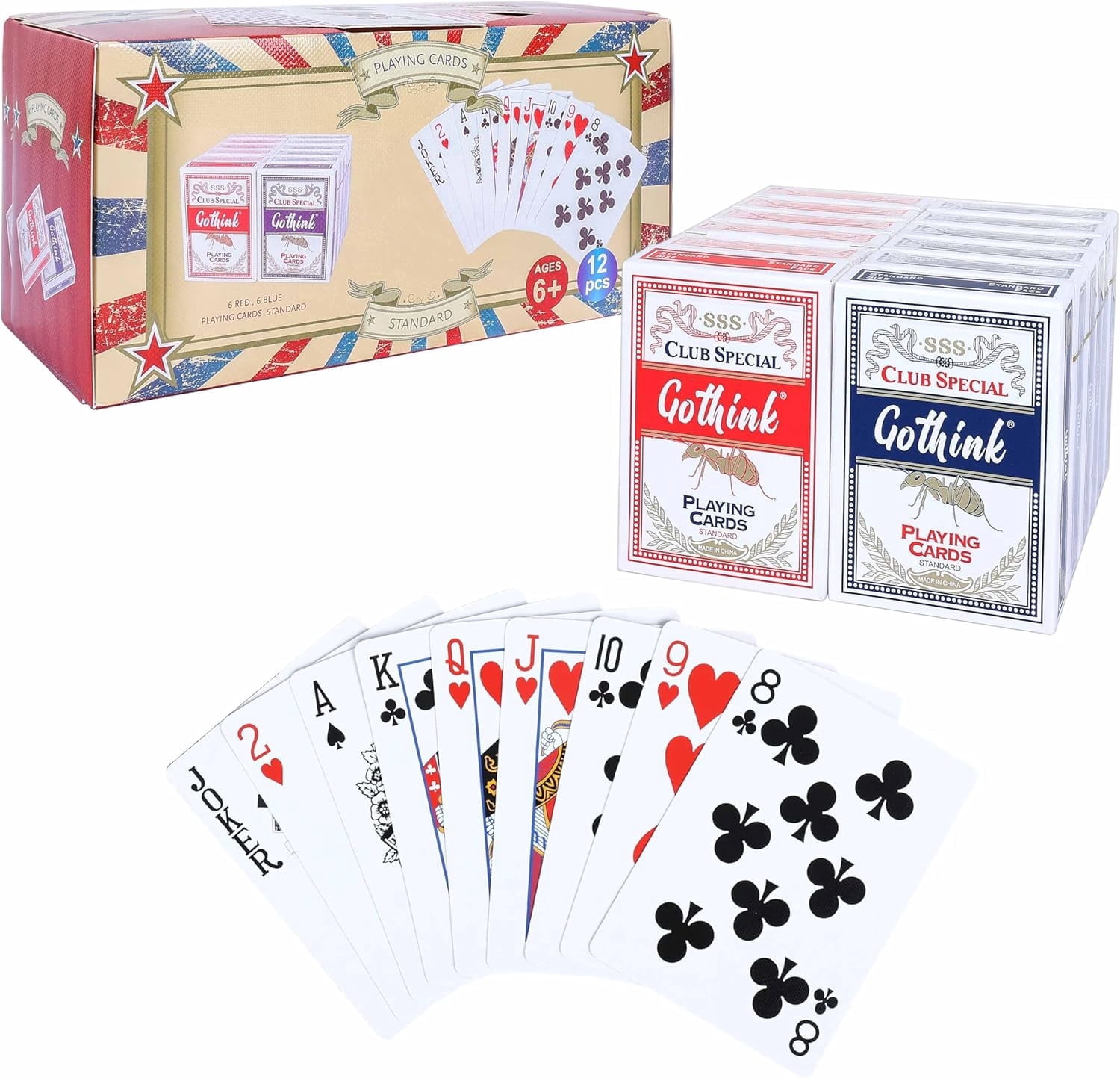Bicycle, Standard 808 Playing Cards, 12-pack, Red and Blue
