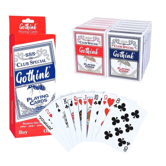 Fugocen Playing Cards, 12 Pack, Standard Index (Red & Blue)