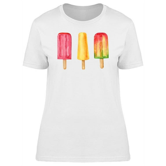 Fuirt Ice Pops Watercolor T-Shirt Women -Image by Shutterstock, Female Medium