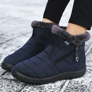 Fujeak Womens Snow Boots Comfortable Winter Warm Fur Ankle Boots Outdoor Waterproof