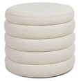 thumbnail image 1 of Fuji 22" Upholstered Boucle Round Storage Ottoman Ivory White, 1 of 8