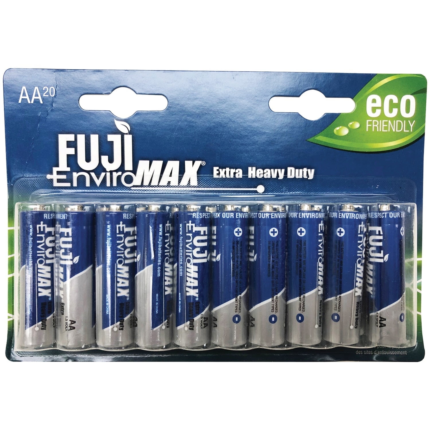 Fujifilm Fuji EnviroMAX Zinc AA Batteries, Extra Heavy Duty, 20