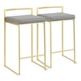 thumbnail image 1 of Fuji Contemporary Counter Stool in Gold with Grey Faux Leather by LumiSource - Set of 2, 1 of 7
