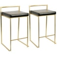 thumbnail image 1 of Fuji Contemporary Counter stool in Gold and Black PU by LumiSource- Set of 2, 1 of 2