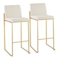 thumbnail image 1 of Fuji Contemporary High Back Barstool In Gold Steel And Beige Fabric - Set Of 2, 1 of 7