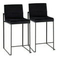 thumbnail image 1 of Fuji Contemporary High Back Counter Stool In Black Steel And Black Velvet - Set Of 2, 1 of 7