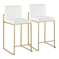 thumbnail image 1 of Fuji Contemporary High Back Counter Stool In Gold Steel And White Velvet - Set Of 2, 1 of 7