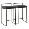thumbnail image 1 of Fuji Contemporary Stackable Counter Stool in Black with Black Velvet Cushion by LumiSource - Set of 2, 1 of 7