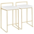 thumbnail image 1 of Fuji Contemporary Stackable Counter Stool in Gold with White Velvet Cushion by LumiSource - Set of 2, 1 of 7