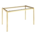 thumbnail image 1 of Fuji Contemporary/glam Dining Table in Gold Metal with Clear Glass Top, 1 of 7