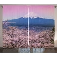 thumbnail image 1 of Ambesonne Mountain Curtains 2 Panel Set, Spring Season Violet Tones, 108" x 84", Lilac and Multicolor, 1 of 3