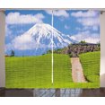 thumbnail image 1 of Fuji Curtains 2 Panels Set, Tea Fields of Japan Meadow View Tranquil Scene, Window Drapes for Living Room Bedroom, 108"W X 108"L,Deep Sky Blue Warm Taupe Lime Green Pale Mustard, by Ambesonne, 1 of 3