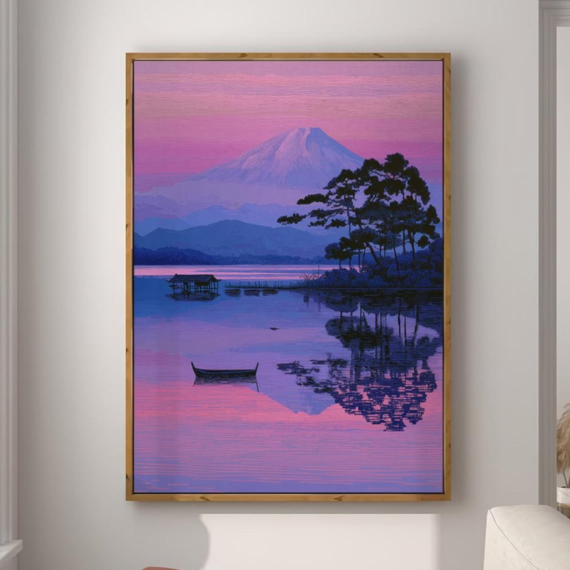 Fuji Five Lakes Japan Wall Art Print, Japanese Nature Decor - Walmart.com