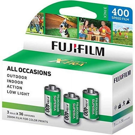 Fuji ISO 400 36 Exposures per Roll 35mm Film, 108 Exposures, 3 Pack