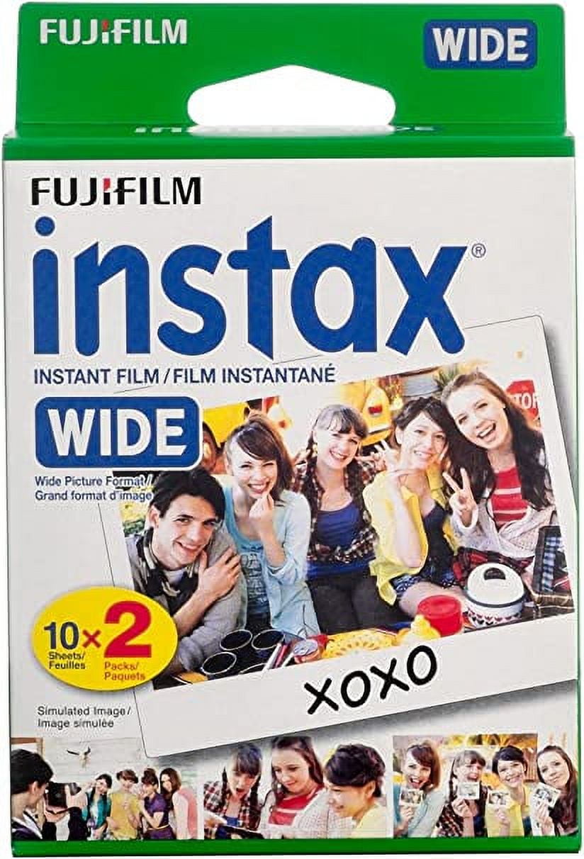 Fujifilm INSTAX Wide Instant Film 2 Pack - 20 Sheets - (White) for Fujifilm  Instax Wide Cameras + Frame Stickers and Microfiber Cloth Accessories