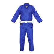 Fuji Single Weave Judo Gi Uniform - Kids & Adults Cotton Training Gi for Judo and Karate, Size 3, Blue