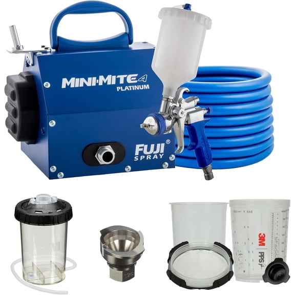 Fuji Spray Mini Mite 4 Platinum Gravity Feed HVLP Spray System with 3M PPS 2.0 Kit, Large H/O 28oz Cup