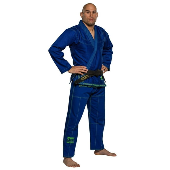 Fuji Suparaito Superlite Brazilian Jiu Jitsu Gi - Blue w Green (A3H)
