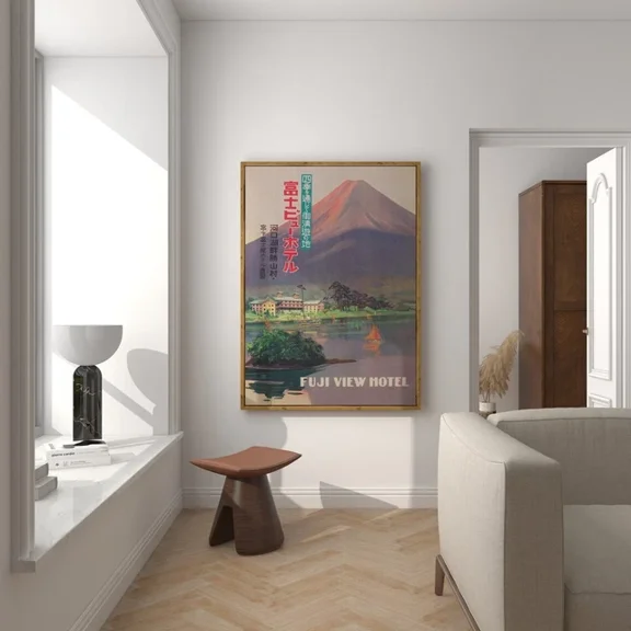 Fuji View Hotel In Japan Painting Poster Art Home Decor Vintage Gift Living Room Dercor