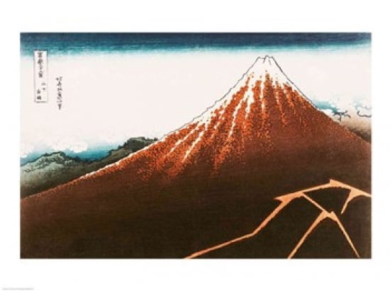 Fuji above the Lightning Canvas Art - Katsushika Hokusai (36 x 24)