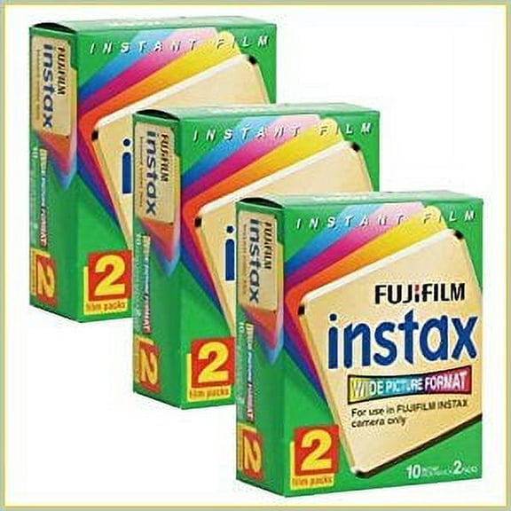 FujiFilm Instax Wide Picture Format Instant Film, 60 Exposures (Pack of 3 Twin Packs)