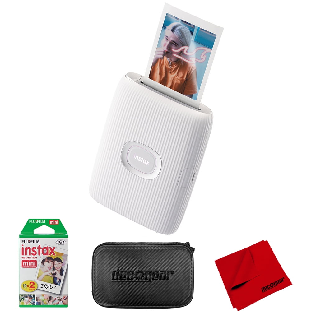 Fujifilm 16767155 Instax Mini Link 2 Smartphone Printer, Clay White Bundle with Fujifilm Instax Mini Twin Pack Picture Format Instant Film (20 Shots), Deco Gear Hard EVA Case and Microfiber Cloth - Walmart Business Supplies Fujifilm 16767155 Instax Mini Link 2 Smartphone Printer, Clay White Bundle with Fujifilm Instax Mini Twin Pack Picture Format Instant Film (20 Shots), Deco Gear Hard EVA Case and Microfiber Cloth - Walmart Business Supplies