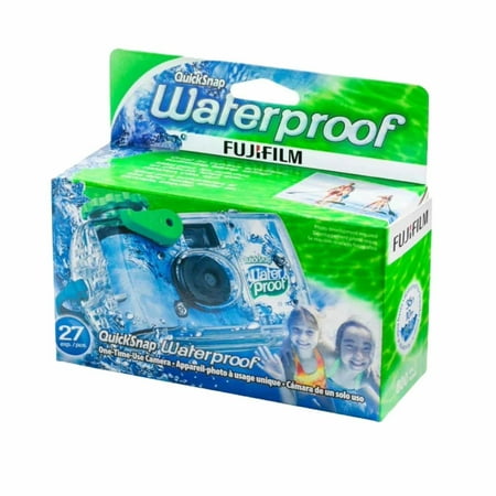 Fujifilm 2-PACK QuickSnap 800 Waterproof 35mm One-Time-Use Disposable Camera, 27 Exposures with Panasonic Floating Camera Strap