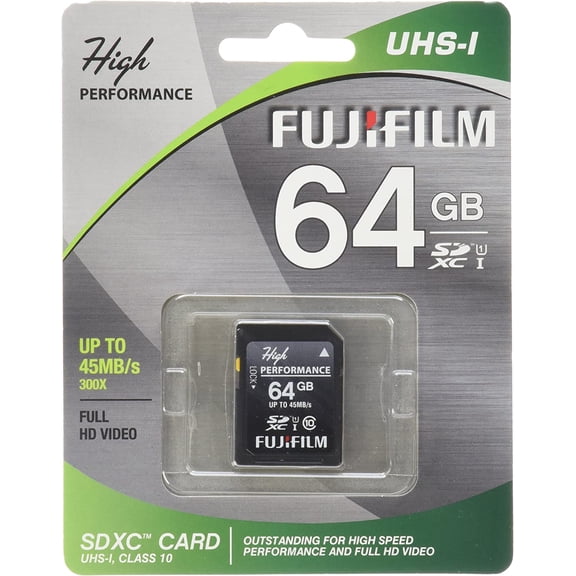 Fujifilm 64GB Premium High Performance UHS-I SDXC Memory Card (600020606)